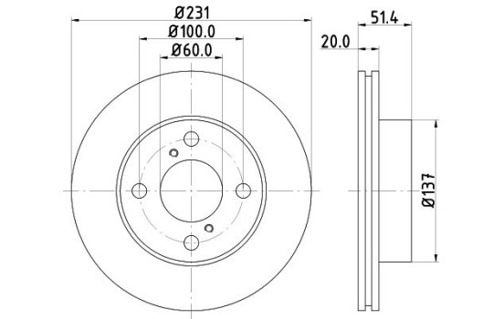 Brake disc 8DD 355 116-501 Hella