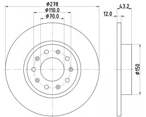 Brake disc 8DD 355 116-671 Hella