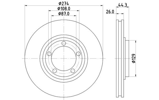 Brake Disc 8DD 355 116-741 Hella