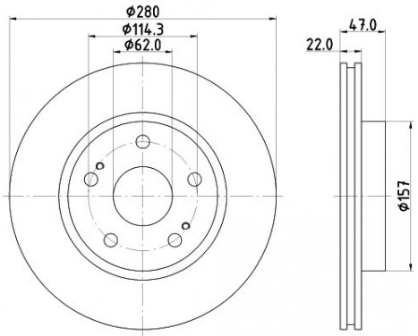 Brake Disc 8DD 355 116-771 Hella