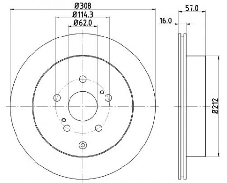 Brake disc 8DD 355 116-781 Hella