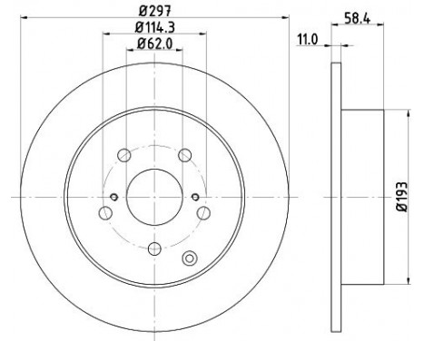 Brake Disc 8DD 355 116-811 Hella