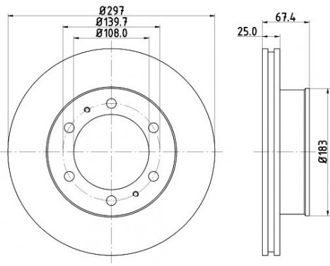 Brake Disc 8DD 355 116-821 Hella