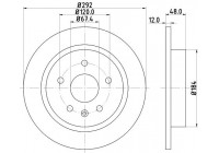 Brake disc 8DD 355 116-831 Hella
