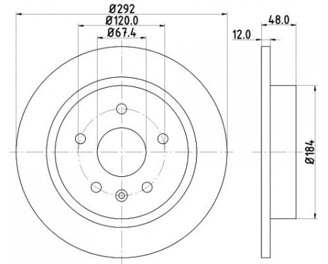 Brake disc 8DD 355 116-831 Hella