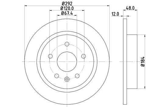 Brake disc 8DD 355 116-831 Hella