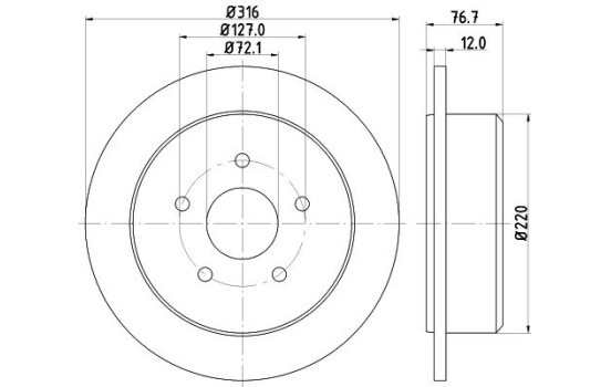 Brake Disc 8DD 355 117-101 Hella