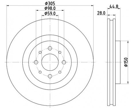 Brake disc 8DD 355 117-111 Hella