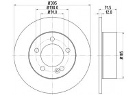 Brake disc 8DD 355 117-141 Hella