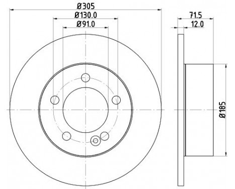 Brake disc 8DD 355 117-141 Hella