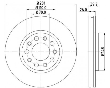 Brake disc 8DD 355 117-231 Hella