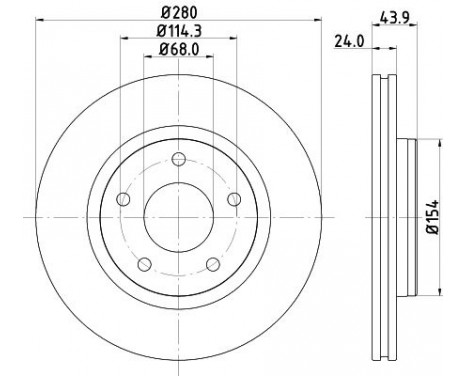 Brake disc 8DD 355 117-321 Hella