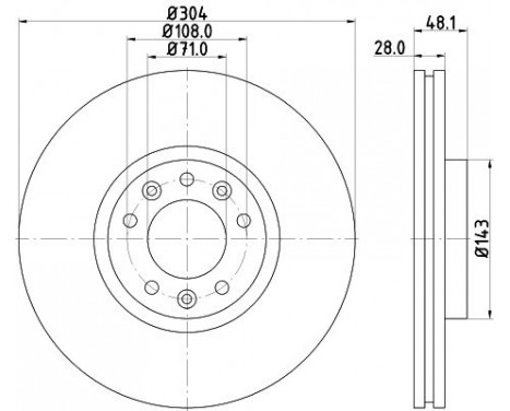 Brake disc 8DD 355 117-331 Hella