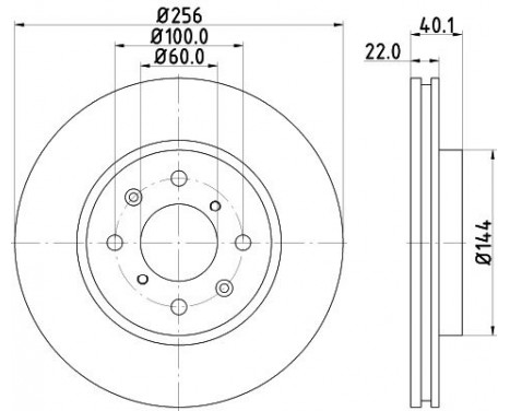 Brake disc 8DD 355 117-371 Hella