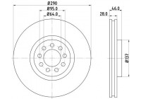 Brake disc 8DD 355 117-461 Hella
