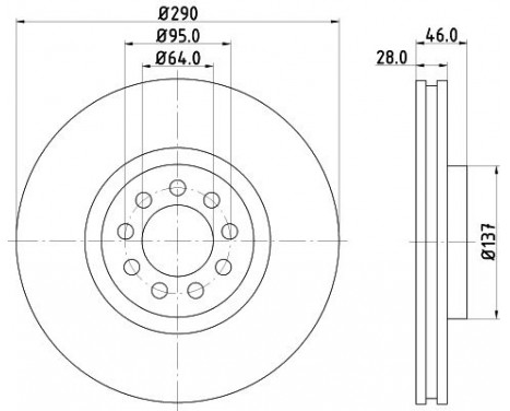 Brake disc 8DD 355 117-461 Hella