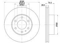 Brake disc 8DD 355 117-471 Hella