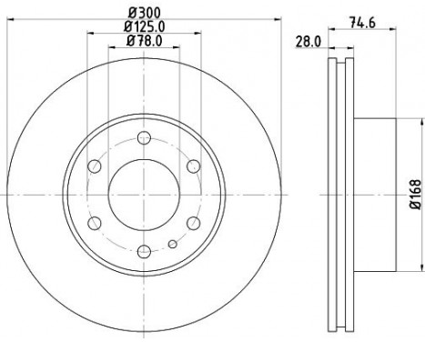 Brake disc 8DD 355 117-471 Hella