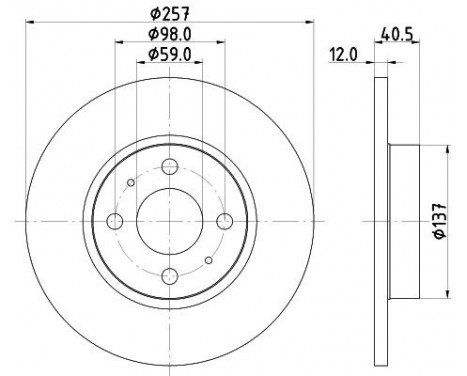 Brake disc 8DD 355 117-931 Hella