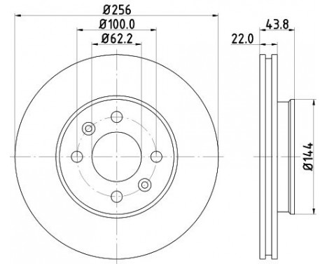 Brake disc 8DD 355 117-981 Hella