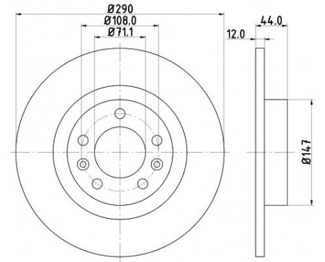 Brake disc 8DD 355 117-991 Hella