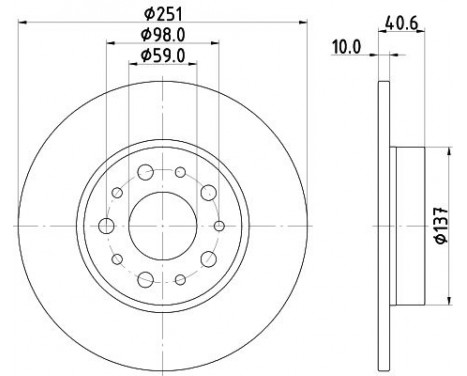 Brake disc 8DD 355 118-071 Hella