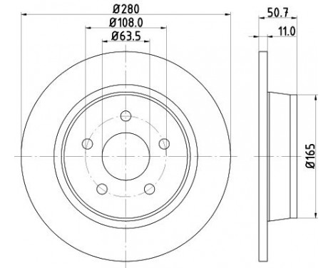 Brake disc 8DD 355 118-211 Hella