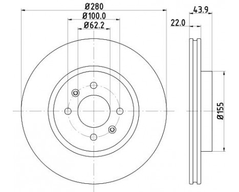 Brake disc 8DD 355 118-251 Hella