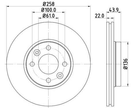 Brake disc 8DD 355 118-491 Hella