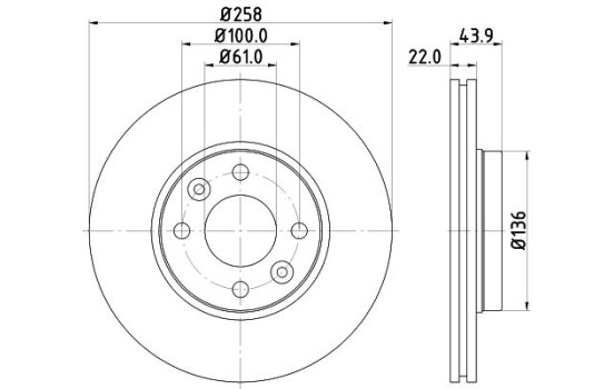 Brake disc 8DD 355 118-491 Hella