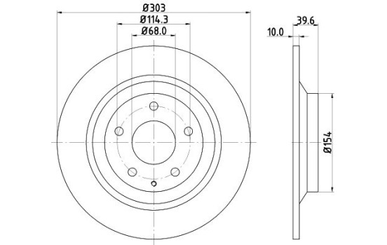 Brake disc 8DD 355 118-541 Hella