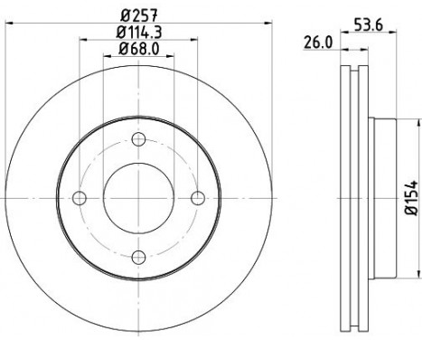 Brake disc 8DD 355 118-571 Hella