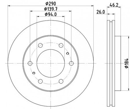 Brake disc 8DD 355 118-631 Hella