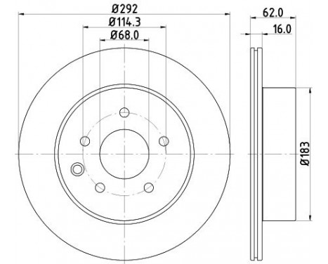 Brake disc 8DD 355 118-711 Hella