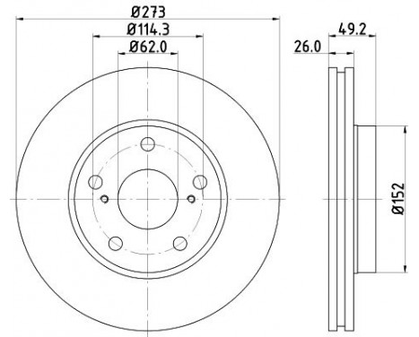 Brake disc 8DD 355 118-951 Hella