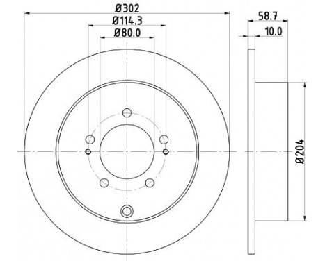 Brake disc 8DD 355 119-061 Hella