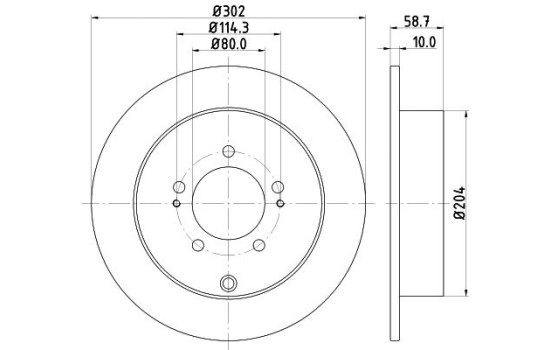 Brake disc 8DD 355 119-061 Hella