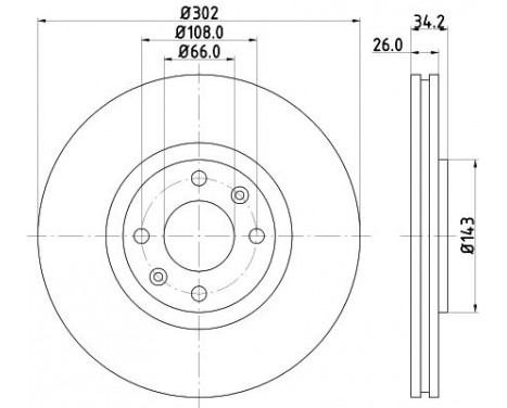 Brake disc 8DD 355 119-161 Hella