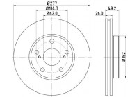 Brake disc 8DD 355 119-661 Hella