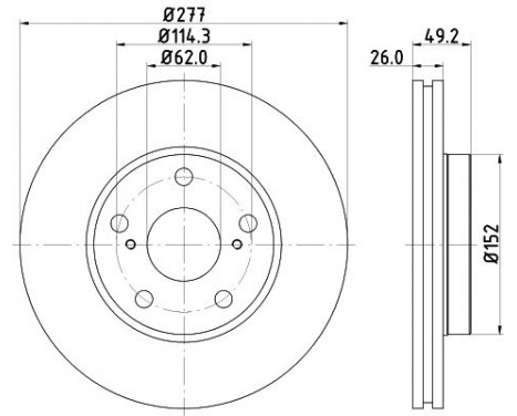 Brake disc 8DD 355 119-661 Hella