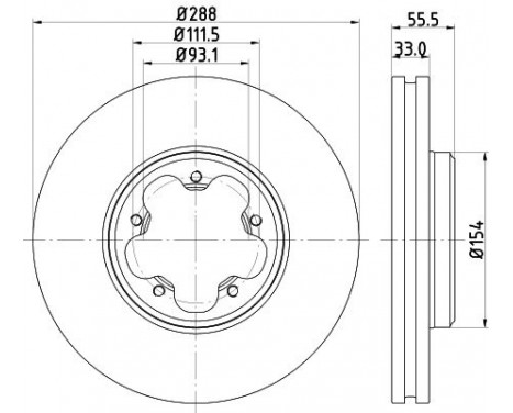 Brake Disc 8DD 355 120-111 Hella