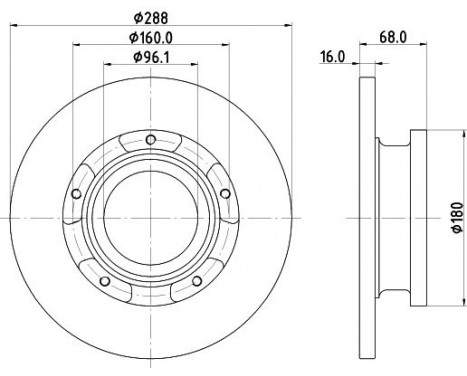 Brake disc 8DD 355 120-181 Hella