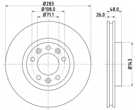 Brake disc 8DD 355 120-411 Hella