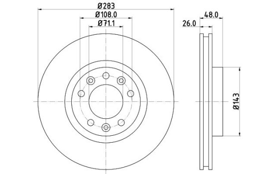 Brake disc 8DD 355 120-411 Hella