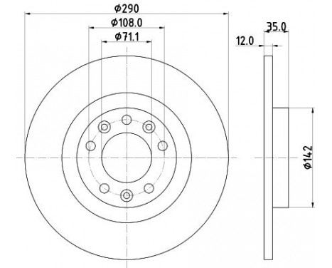 Brake disc 8DD 355 120-421 Hella