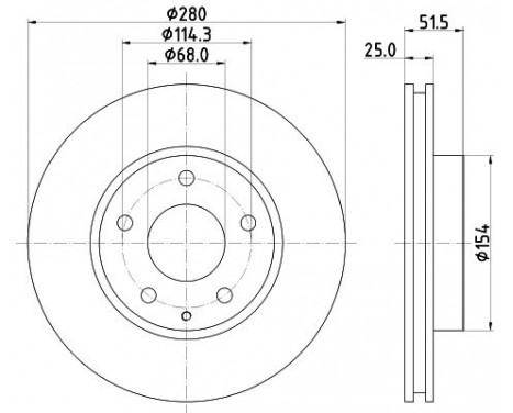 Brake disc 8DD 355 120-441 Hella