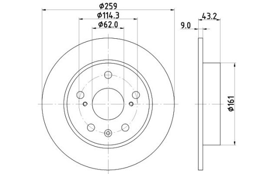 Brake disc 8DD 355 120-531 Hella