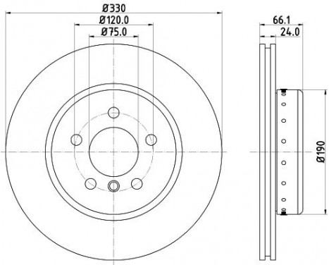 Brake disc 8DD 355 120-661 Hella