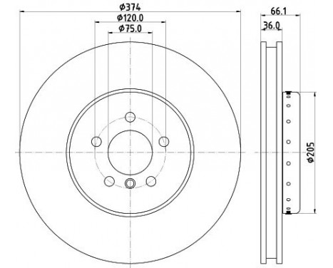 Brake disc 8DD 355 120-691 Hella