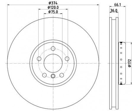 Brake disc 8DD 355 120-701 Hella